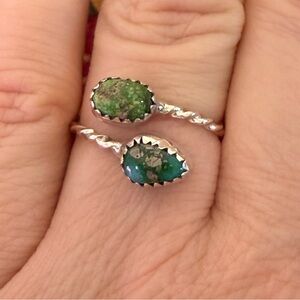 Sonoran gold turquoise and sterling silver 925 adjustable ring